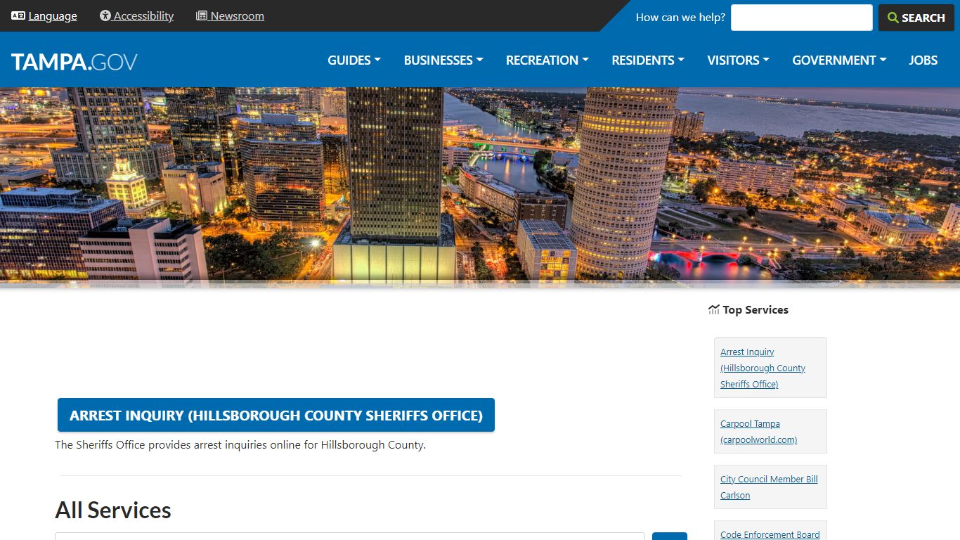 Arrest Inquiry (Hillsborough County Sheriffs Office)